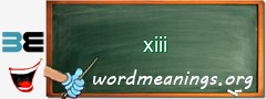 WordMeaning blackboard for xiii